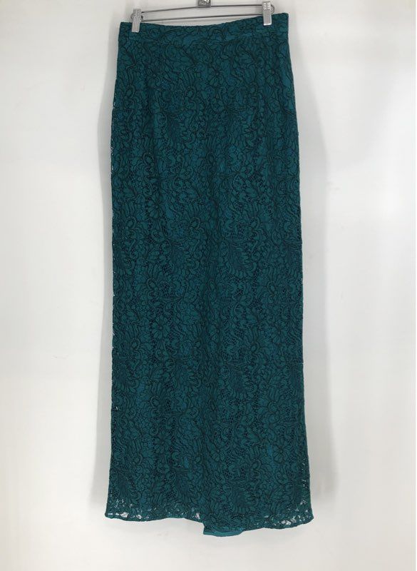 Belle Badgley Mischka Women's Green Floral Lace Maxi Skirt - Size 6