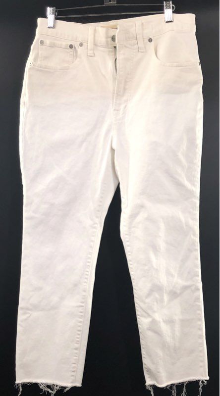 Madewell Women's The Perfect Vintage Jean White High Rise Raw Hem Sz 28P