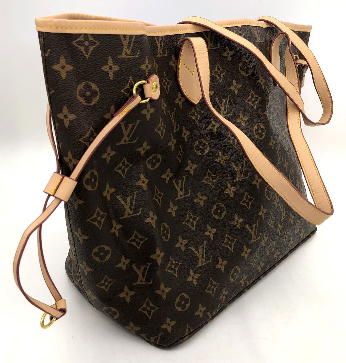 Louis Vuitton inspired Brown Monogram Neverfull MM Tote Bag with Removable Pouch