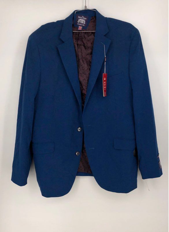 NWT Savile Row Men&#39;s Blue Hoxton Notch Lapel Single-Breasted Blazer - Size 44R