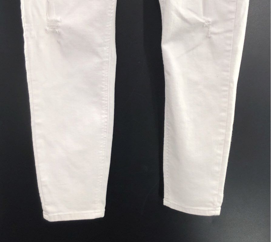 Pistola Women's White Distressed Skinny Jeans Ripped Denim Pants Size 26