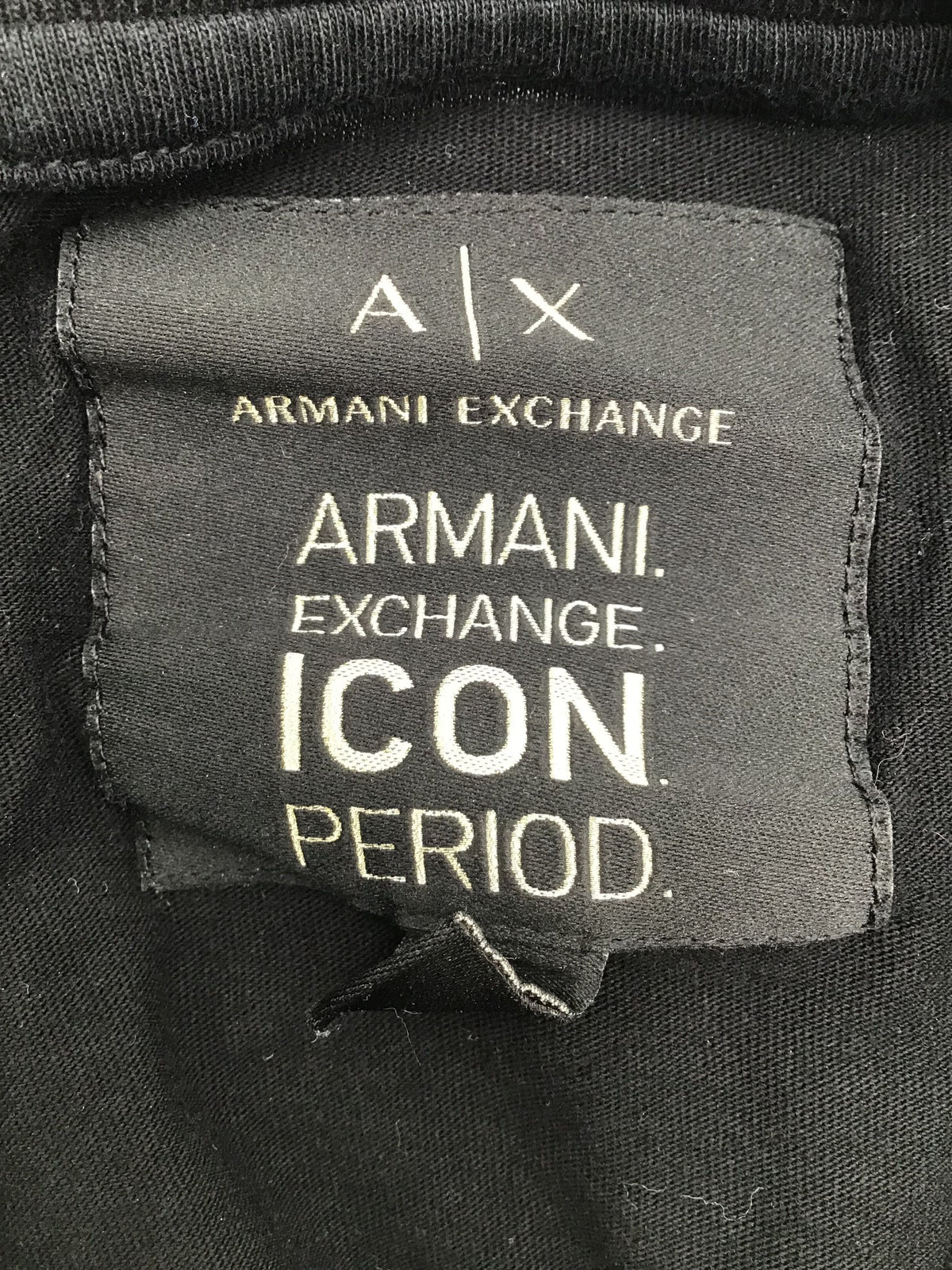 Armani Exchange Men's Black Gold Short Sleeve Logo T-Shirt - Size XL With COA