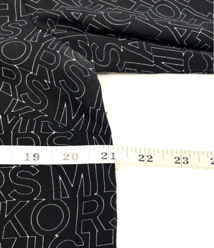 MICHAEL Michael Kors Women's Logo Print Button Down Blouse Black NWT Sz S