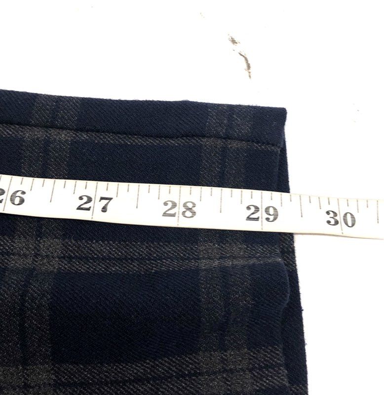 Cabi Women's Navy Blue Gray Plaid Check Stretch Slim Leg Side Zip Pants Sz 2