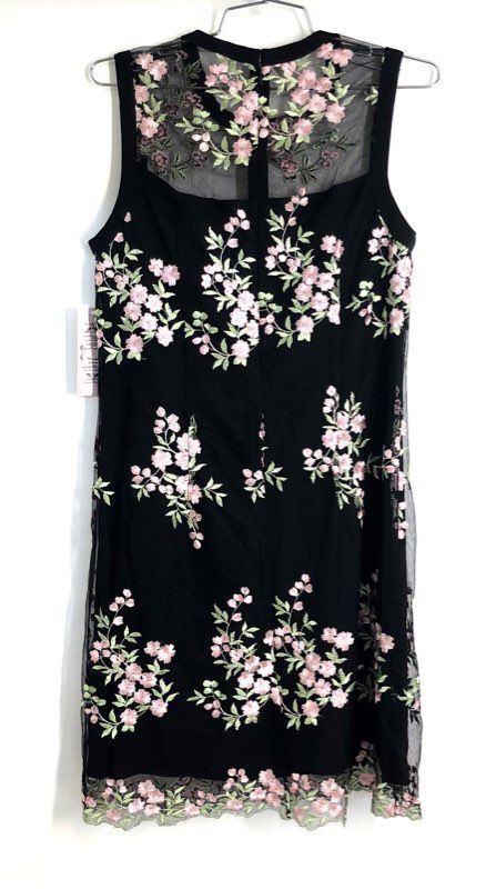 Nanette Lepore Women's Countryside Dreams Embroidered Mesh Dress Black NWT 6