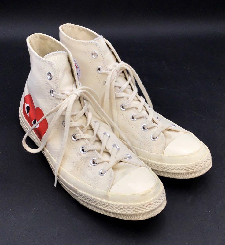 Comme des Garcons PLAY Converse Off White Chuck 70 High Sneakers Men's Size 11
