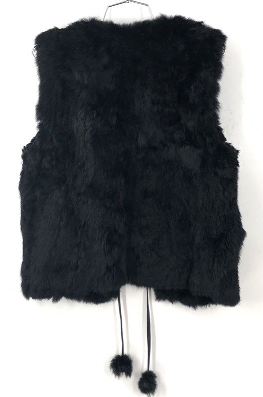Carrie Allen Women's Black Fur Vest - Size M