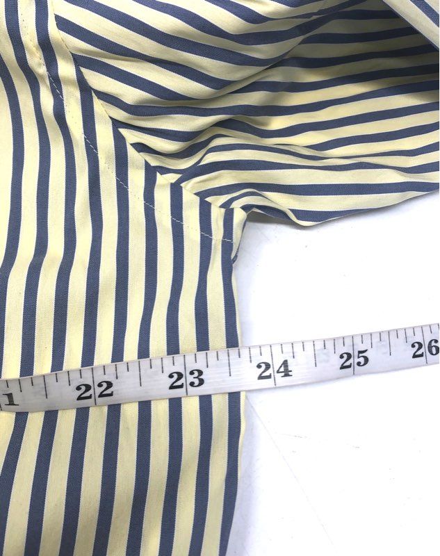 Bugatchi Men's Long Sleeve Button Down Shirt Lemon Striped Shaped Fit NWT Sz L