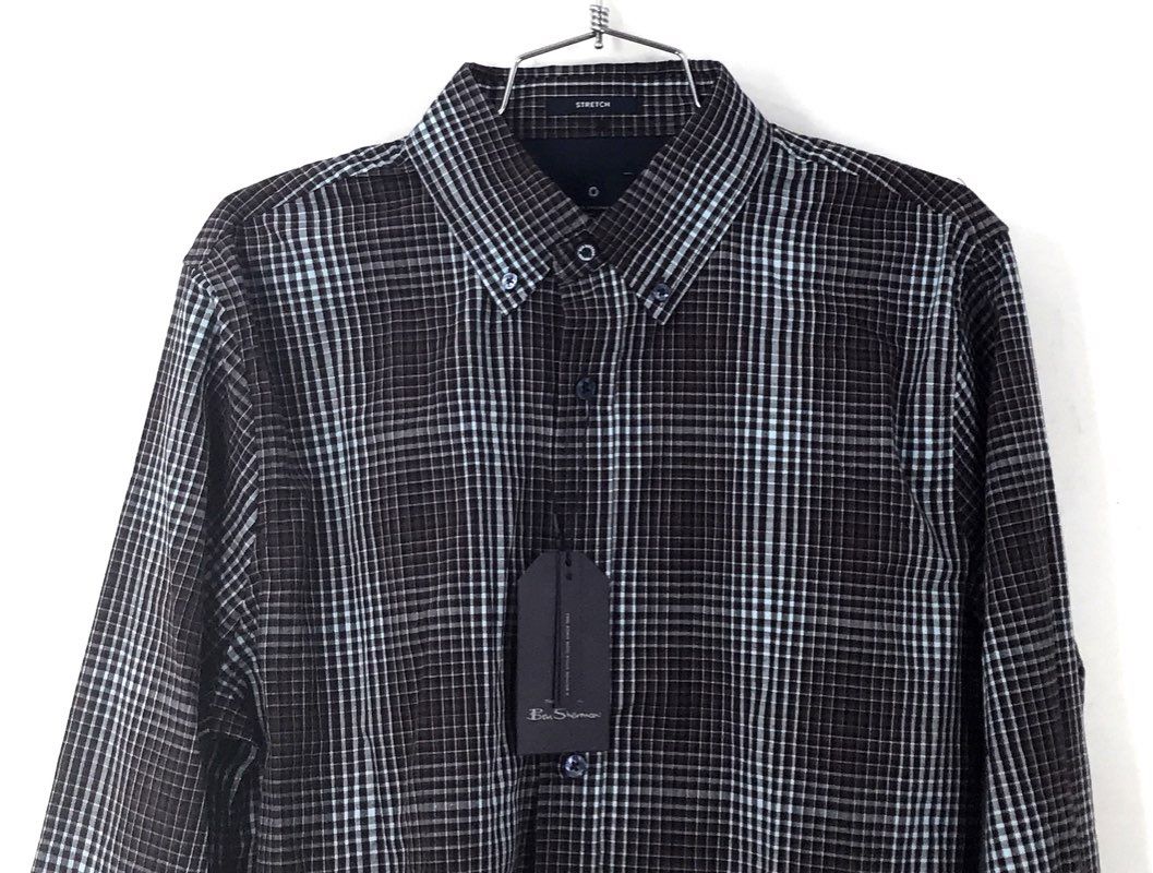 NWT Ben Sherman Men's Multicolor Plaid Stretch Button-Up Shirt Size M