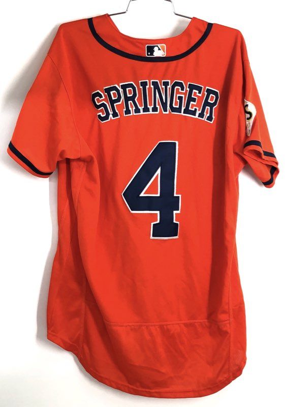 Majestic Men's Houston Astros George Springer #4 Orange Flex Base Jersey Sz 40