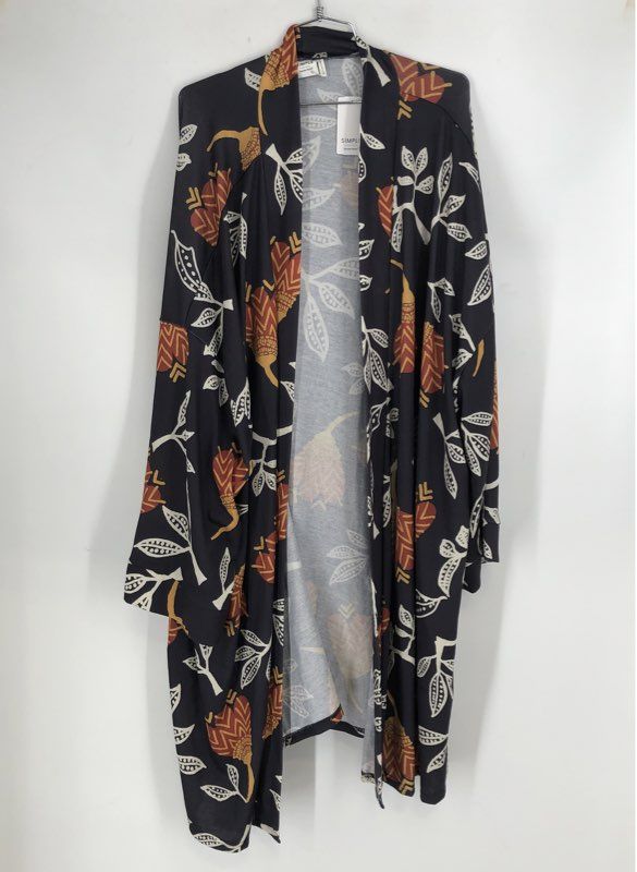 NWT Simple Women's Multicolor Floral Kimono Jacket - Size 3X