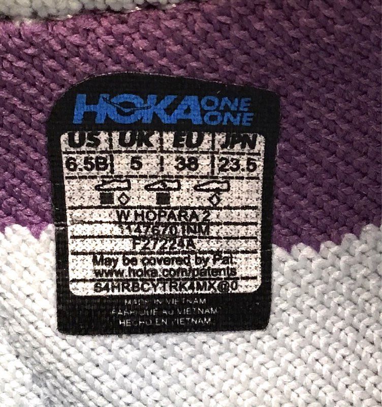 Hoka One One Women's Hopara 2 Purple White Athletic Shoes - Size 6.5