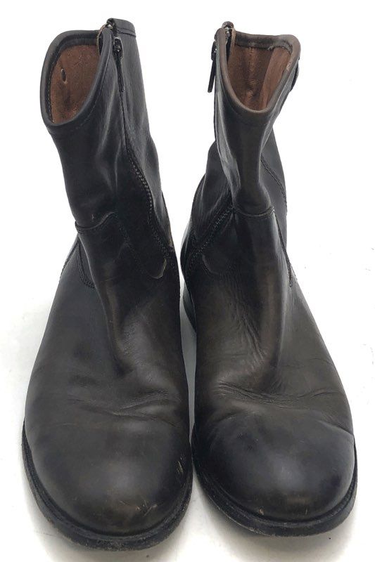 Frye Melissa Button Short Boot Smoke Brown Leather Ankle Boots Size 9.5 B