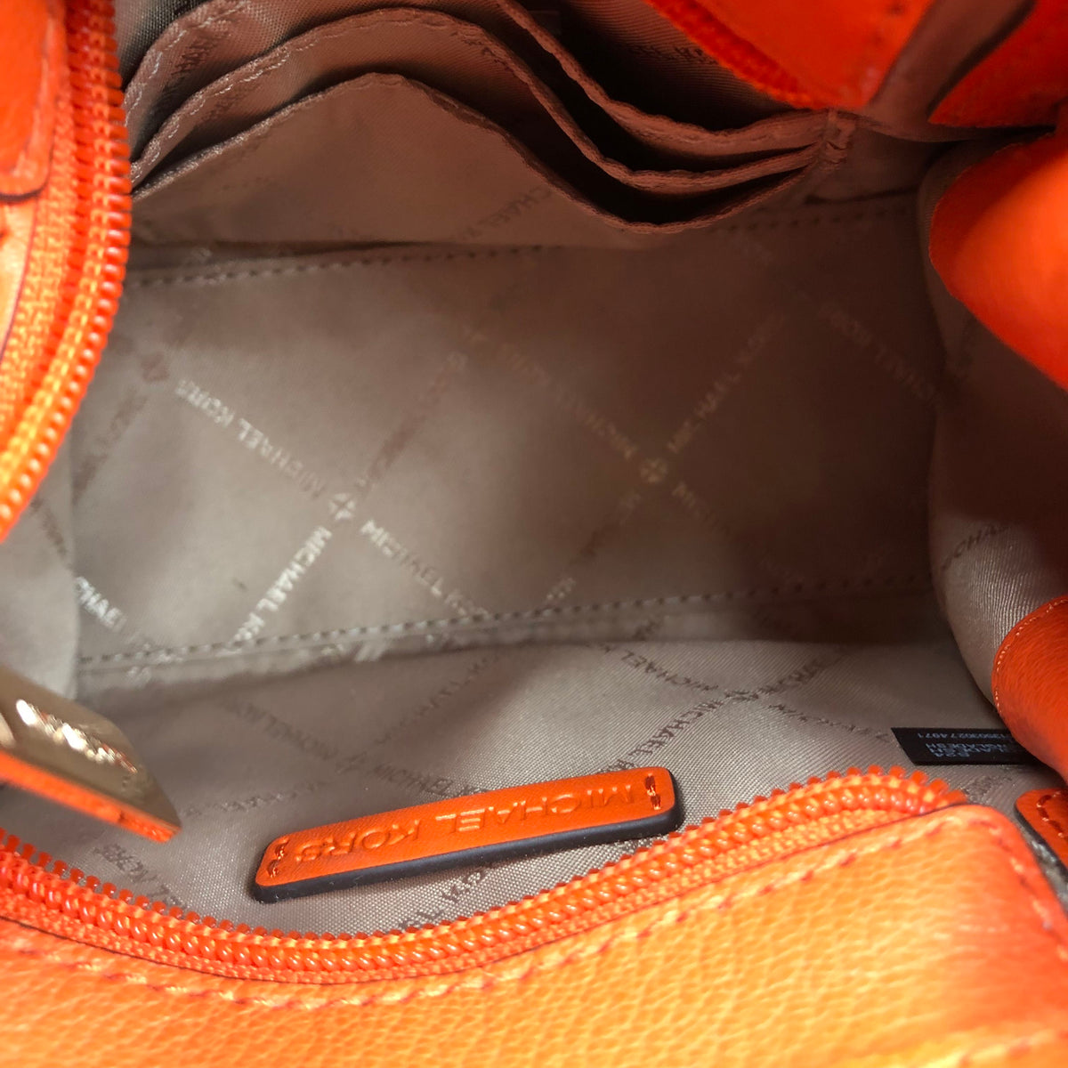 Michael Kors Orange Leather Jet Set Mini Tote Crossbody Bag COA