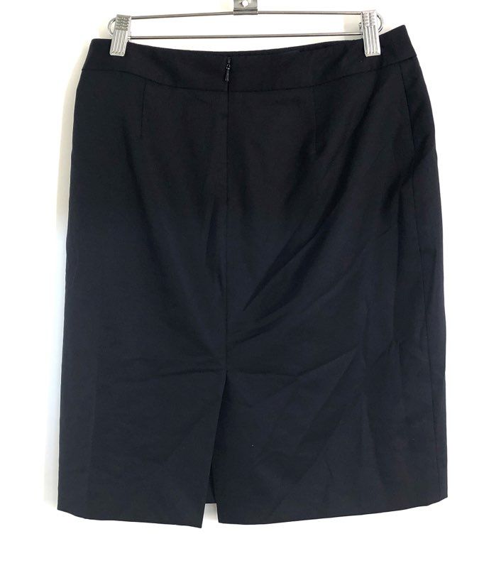 Brooks Brothers Women's Navy Stretch Wool Wrap Front Pencil Skirt Sz 4P