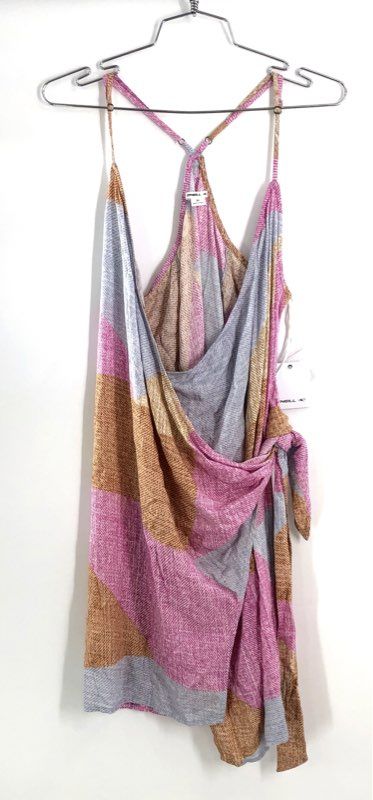 O'Neill Women's Laniary Wrap Dress Multicolor Geometric Chevron Print NWT Sz M