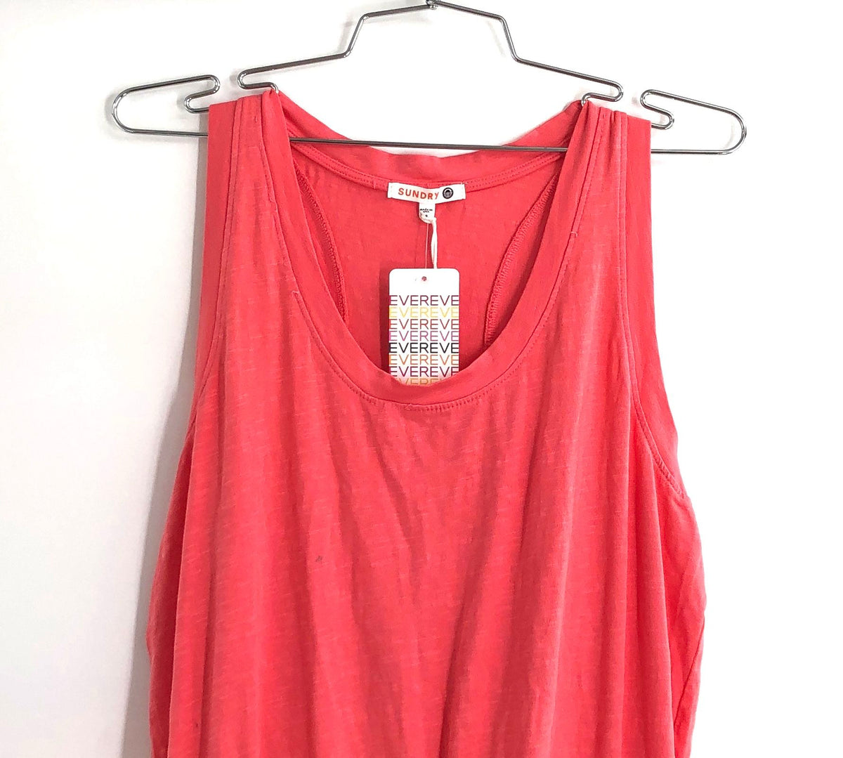 Sundry Women's Guava Racerback Romper Slub Cotton Knit Drawstring Sz 2 NWT