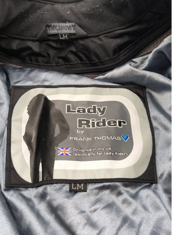 Frank Thomas Women's Lady Rider Motorcycle Jacket Black Armored Sz M