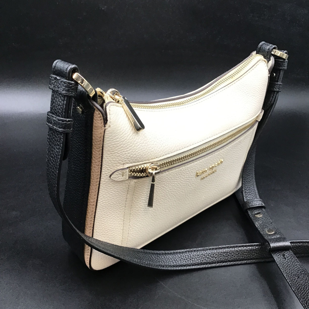 Kate Spade Cream\Black\Tan 'Hudson Color Block' Crossbody Bag (+COA)