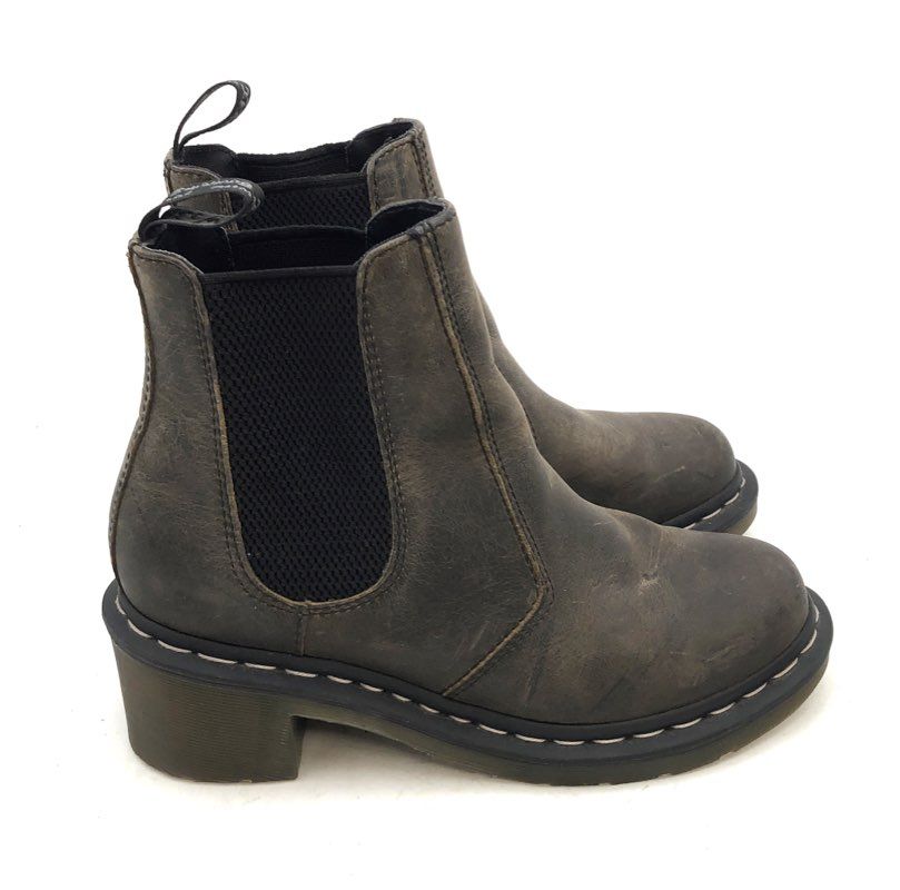 Dr. Martens Cadence Distressed Brown Heeled Chelsea Boots Women's Size 7