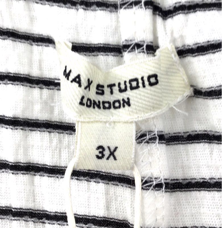 NWT Max Studio Women's Black White Striped A-Line Dress - Size 3X