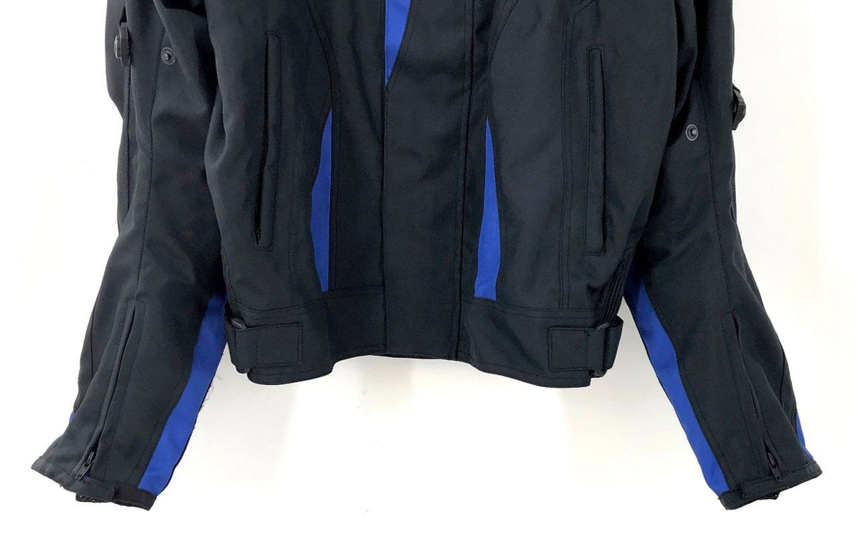 Speedtec Men's Motorcycle Jacket Armored Padded Black Blue Racing Sz 2XL
