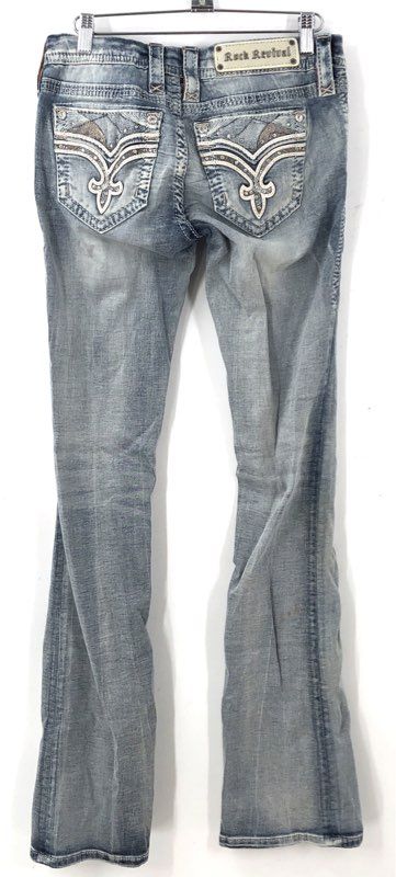 Rock Revival Women's Blue Brunella Denim Boot Cut Jeans - Size 27