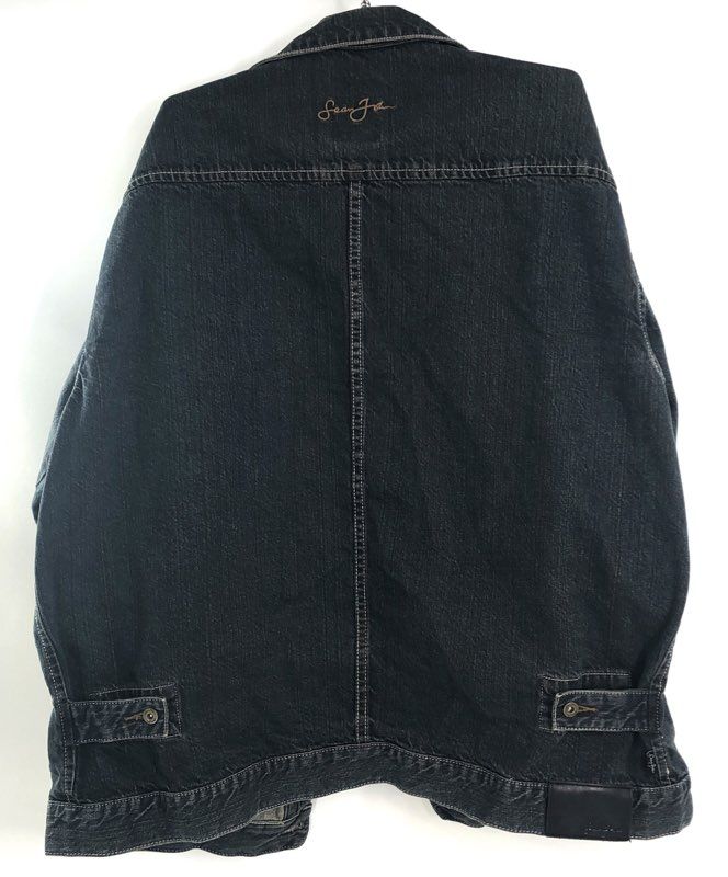 Sean John Men's Blue Denim Jean Jacket Vintage Y2K Oversized Script Sz XL