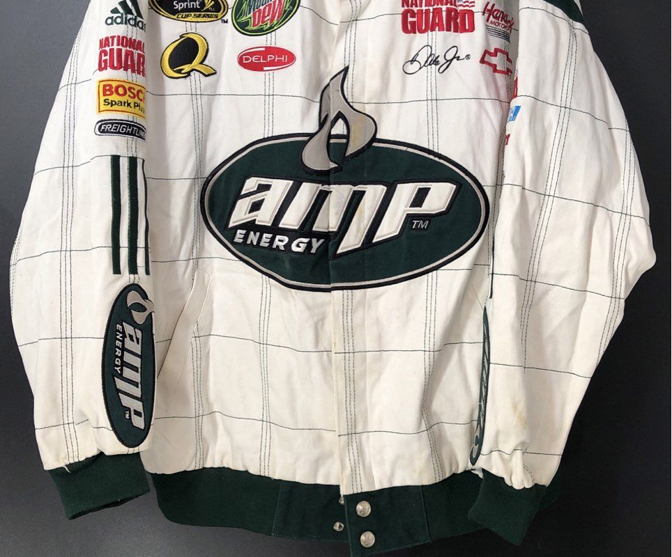 Chase Authentics Dale Jr #88 NASCAR Jacket White Green Amp Energy Mens XL