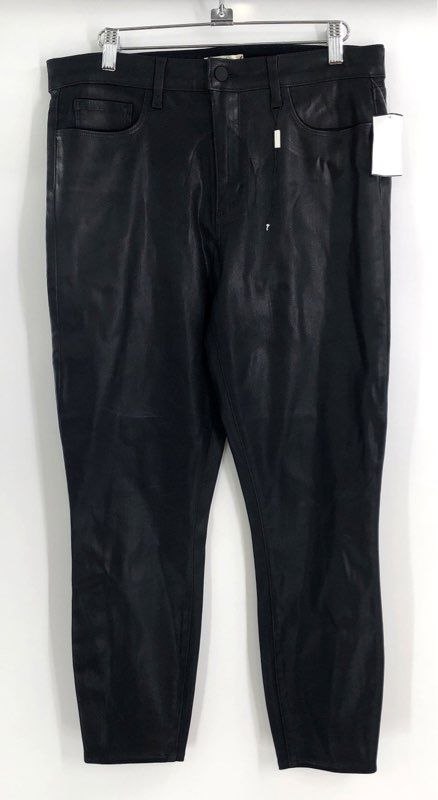 L'Agence Women's Margot High Rise Skinny Coated Black Pants NWT Sz 31