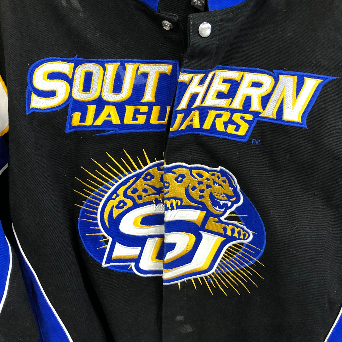 G-III Sports Men's Black/Blue/Yellow Southern University Jaguars Jacket - Size L