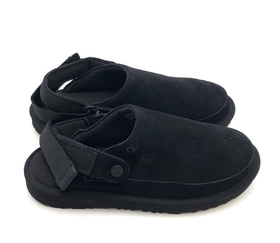 Ugg Goldenstar Clog Black Suede Kids Size 4 EU 36