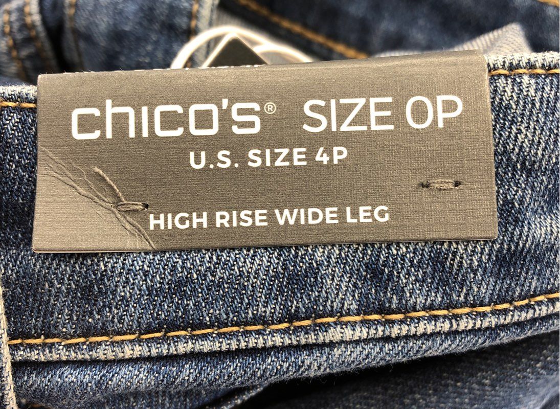 NWT Chico&#39;s Women&#39;s Blue Denim High Rise Wide-Leg Jeans - Size 4P