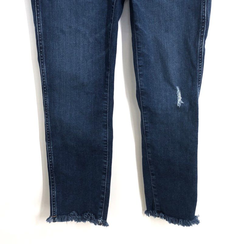 Madewell Women's 10" High-Rise Skinny Jeans Blue Button Fly Distressed Sz 26