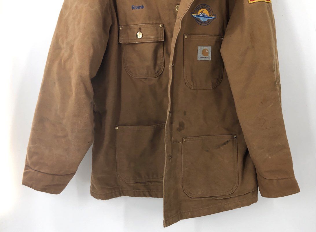 Carhartt C01 Brown Duck Chore Coat Jacket Vintage USA Made Lined Men's 40