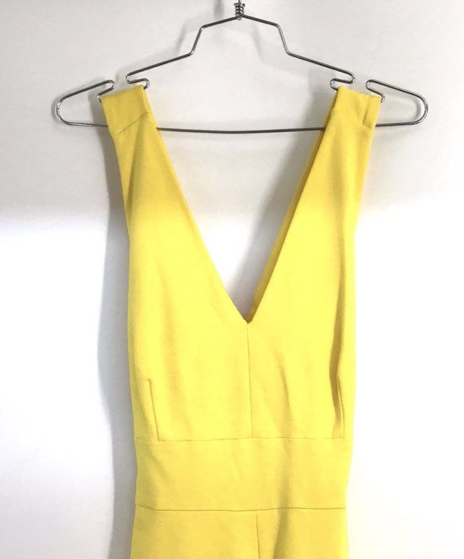 Banana Republic Women's Yellow Sleeveless V-Neck Tiered Skirt Dress Sz 6P NWT