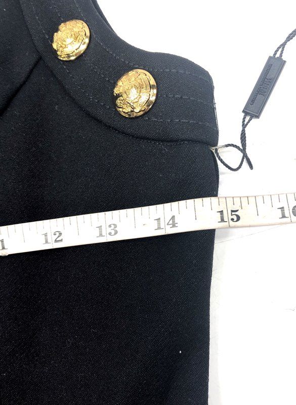 White House Black Market Women's Black Sleeveless Crest Button Dress Sz 00 NWT