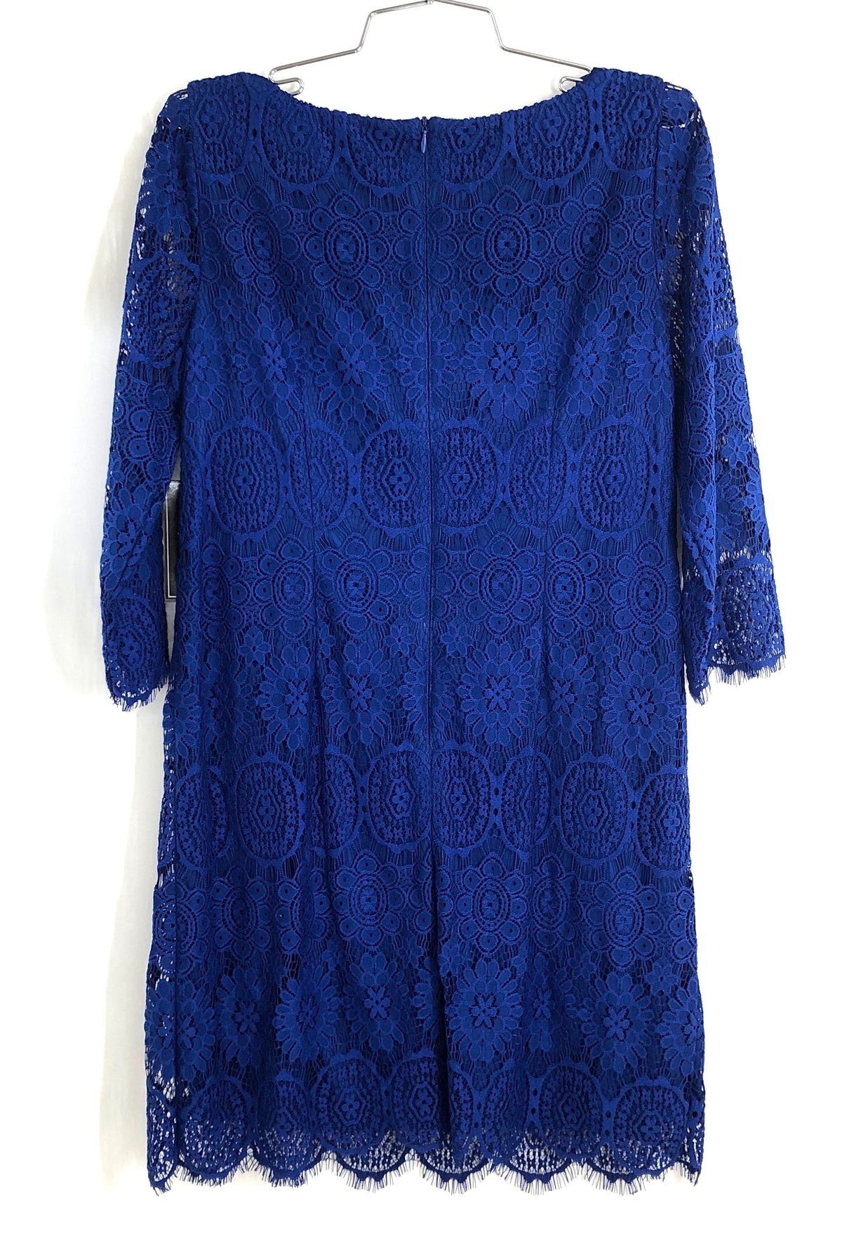 Jessica Howard Women's Royal Blue Lace Sheath Dress 3/4 Sleeve Petite NWT Sz 12P