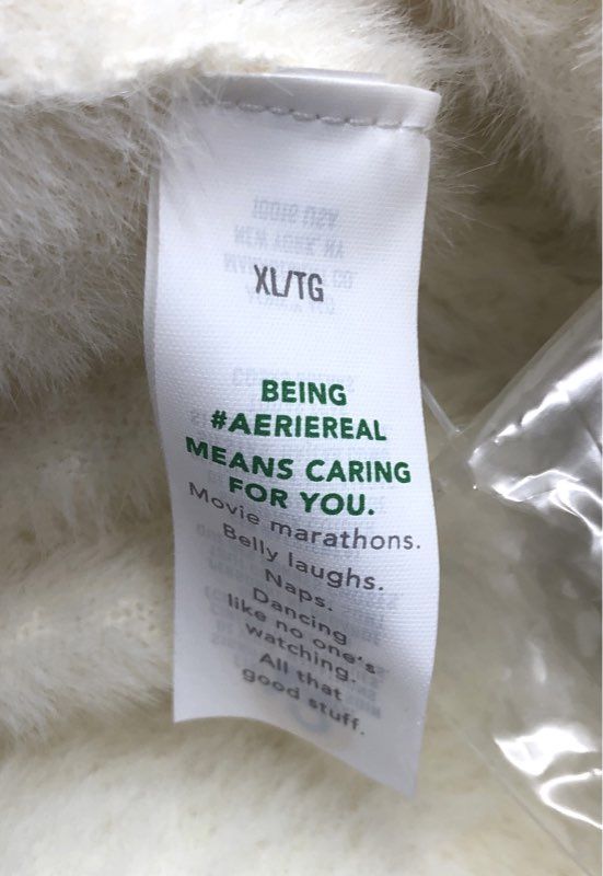 Aerie Women's White Fuzzy Cropped Button Front Cardigan Sweater NWT Sz XL