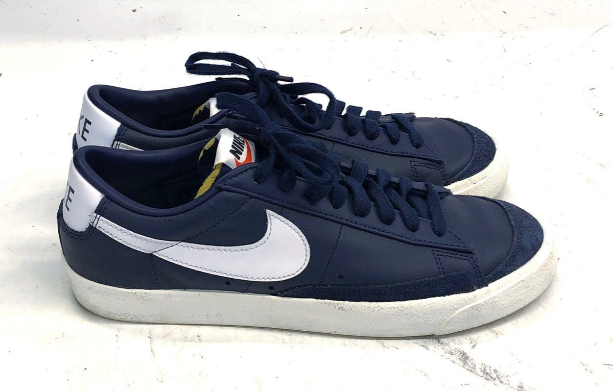 Nike Blazer Low '77 Vintage Navy White Leather Sneakers Men's Size 9.5