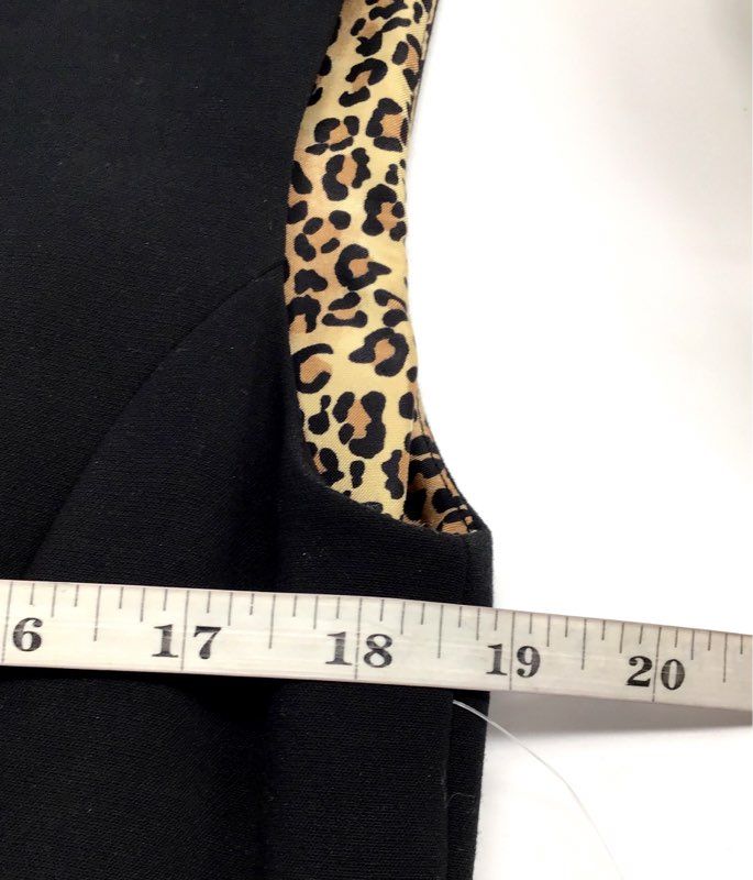 Tahari Arthur S. Levine Women's Black Sheath Dress Leopard Trim NWT Size 10