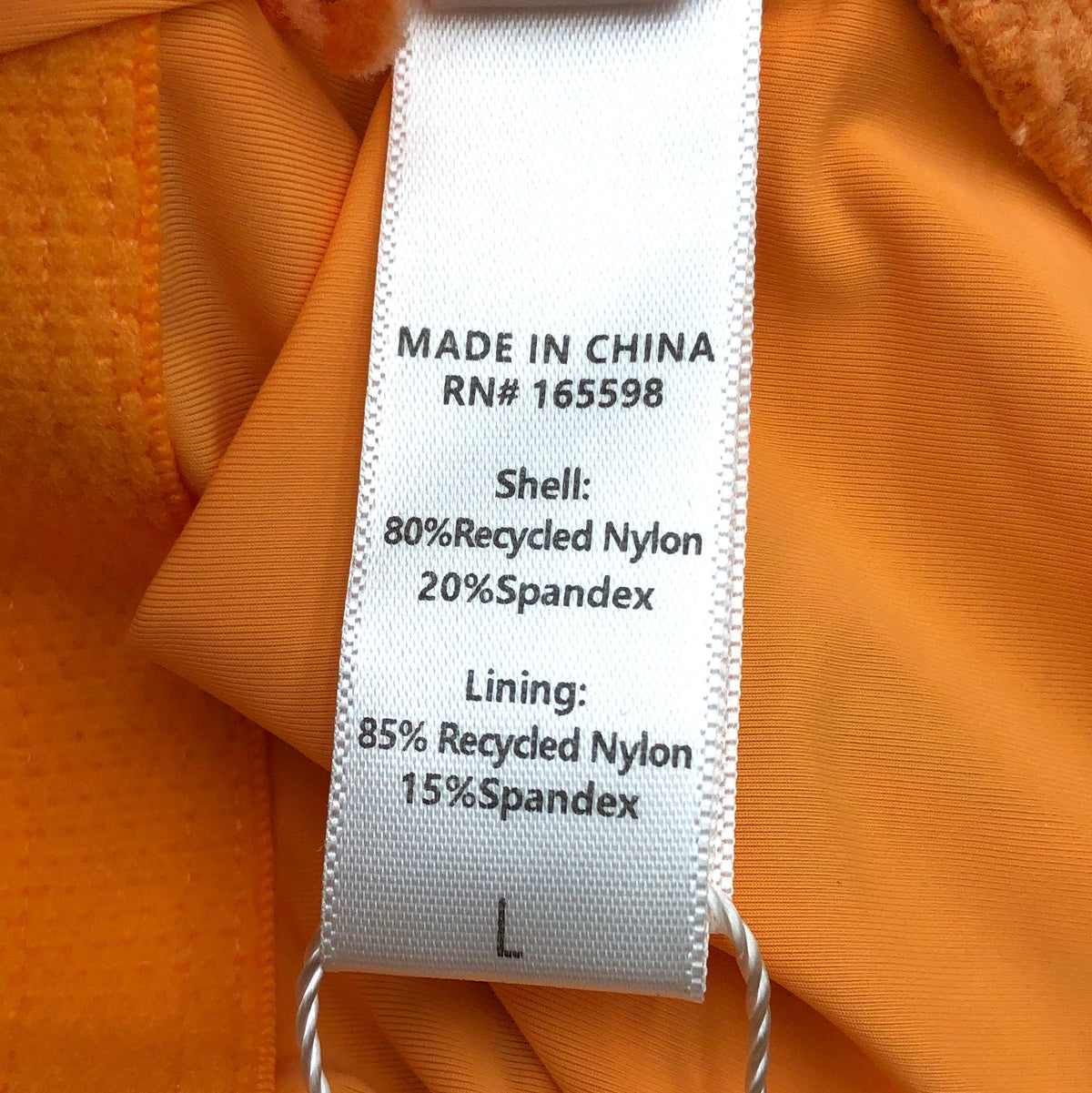 Andie Women's The Tulum One Piece Swimsuit Paya Orange Recycled Sz L NWT