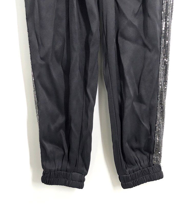 Halogen Women's Gray Forged Sequin Side Stripe Jogger Pants NWT Sz XSP