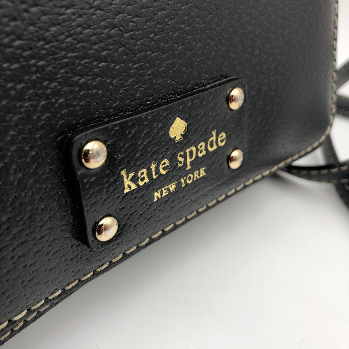 Kate Spade Black Leather Lena Mini Flap Crossbody Bag Gold Hardware COA