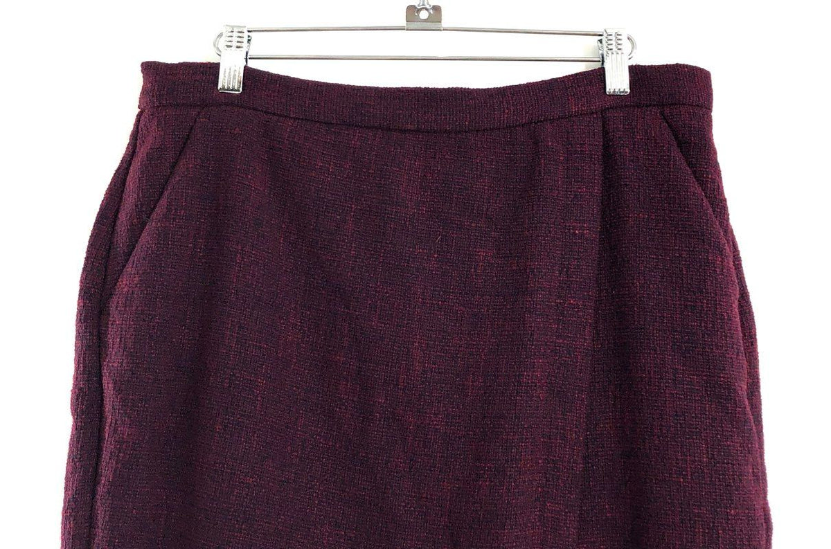 Banana Republic Women's Burgundy Textured Faux Wrap Pencil Skirt NWT Size 10