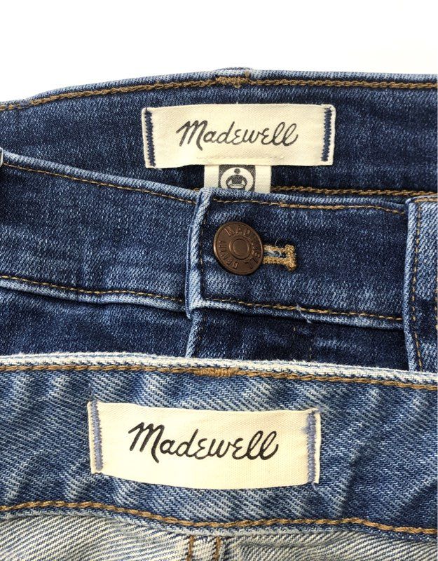 Madewell Women's High Rise Skinny Jeans & Relaxed Cutoff Denim Shorts Sz 27