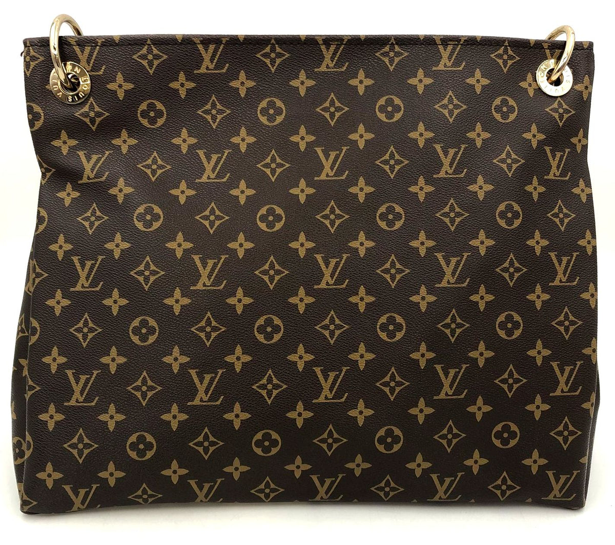 Louis Vuitton Inspired Brown LV Monogram Print Coated Canvas Shoulder Bag