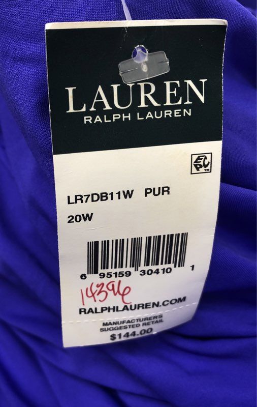 Lauren Ralph Lauren Women's Purple Draped Front Tankini Swimsuit NWT Size 20W