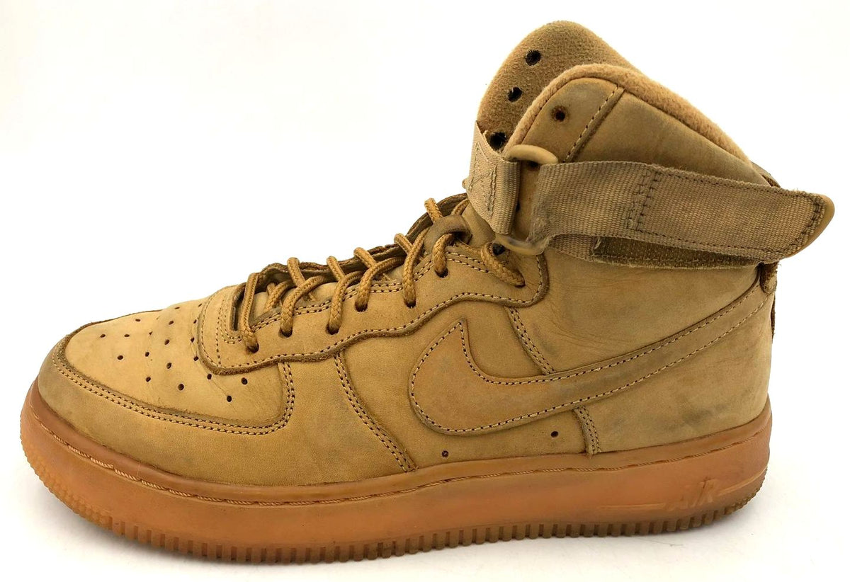 Nike Air Force 1 High LV8 GS 'Flax' Tan Suede Athletic Sneakers - Size 7Y (+COA)