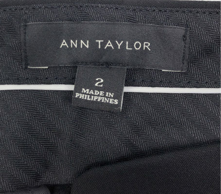 Ann Taylor Women's Black Straight Leg Stretch Career Office Dress Pants Sz 2
